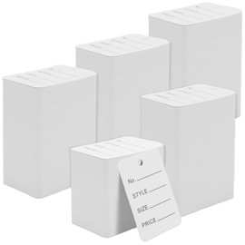 NINGWAAN 5000 PCS White Paper Price Tags, 2 x 1.4 inch Perforated Writable Clothing Price Labels Coupon Store Tags Without String for Retail, Product, Jewelry