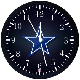 Black Frame Cowboys Wall Clock Large 12" Black Frame Glass Face Non-Ticking E132