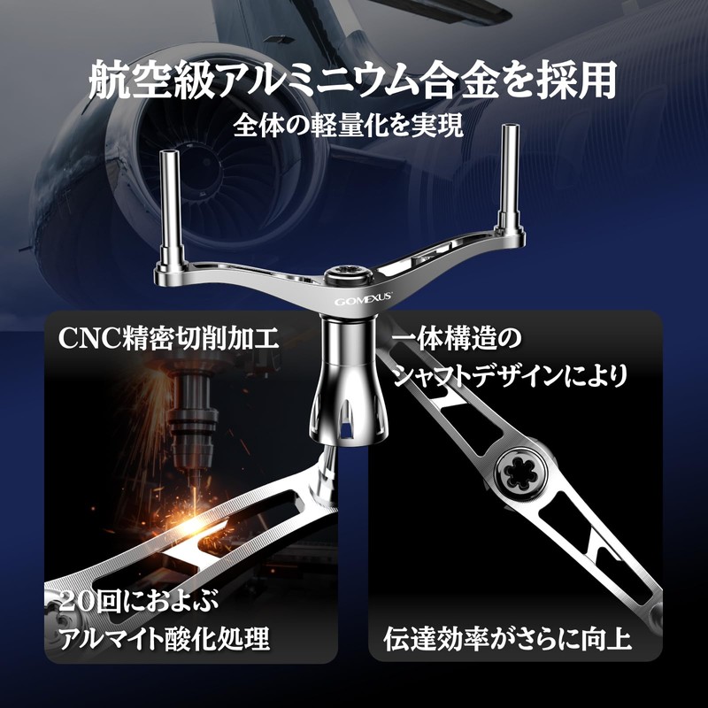 GOMEXUS CY98 Reel Handle for Shimano Spinning Reel, Double Handle