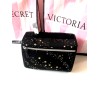 Victoria's Secret Travel Hanging Toiletry Cosmetic Makeup Bag Black Stars