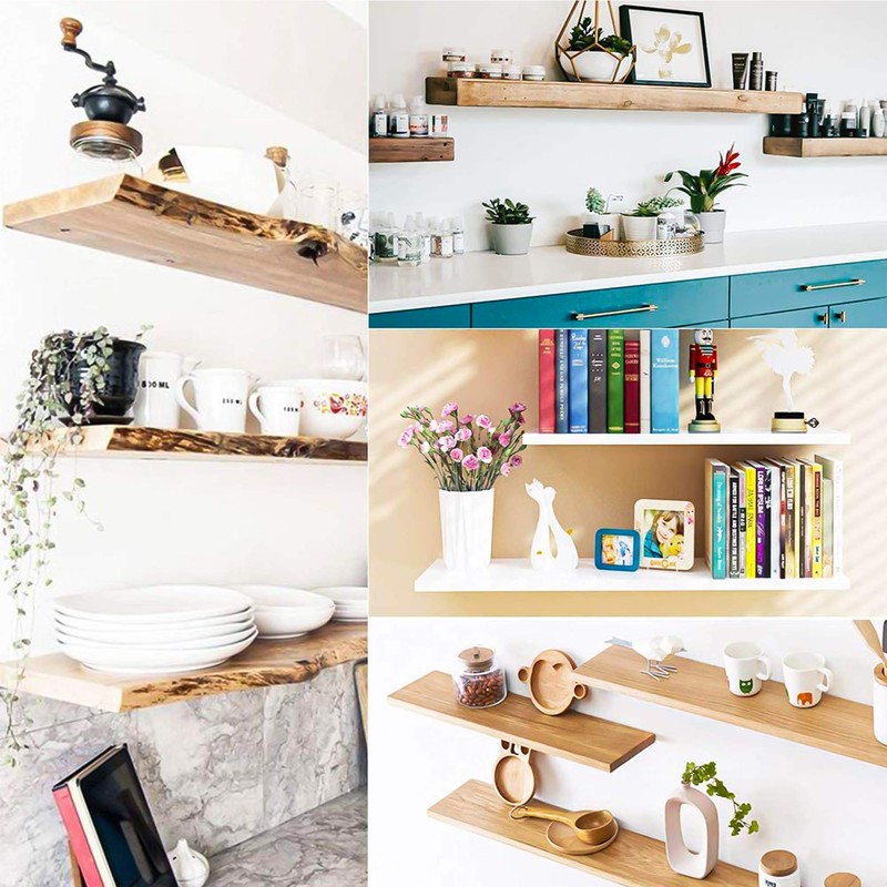 Pack of 8 Concealed Brackets, Shelf Brackets, Invisible Wall Brackets,