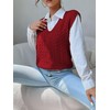RefindWin Womens Casual V Neck Cable Knit Sweater Vest Solid
