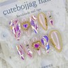 Aurora Powder Stone Handmade Nail Tip - Oval L /