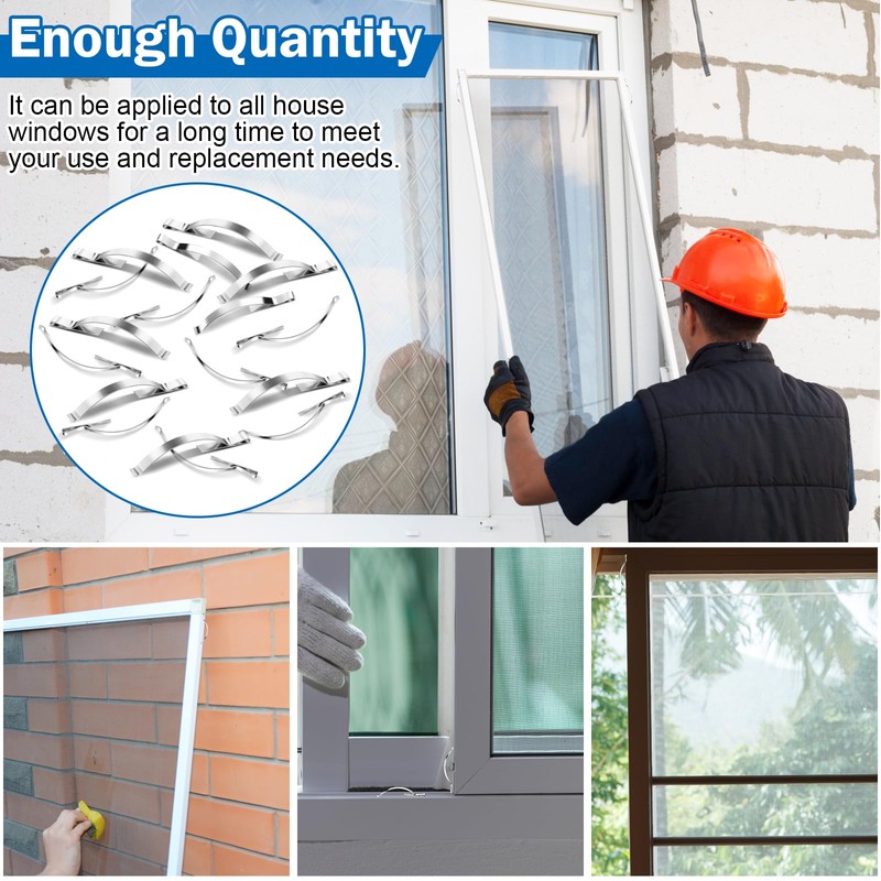 100 Pcs Corner Mount Flat Window Spring Stainless Steel Window