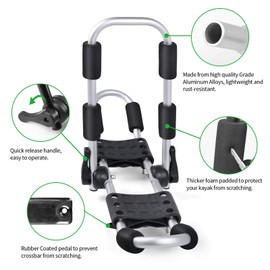 Leader Accessories 2 in 1 Aluminum Folding Kayak Rack J Bar Car Roof Rack for Canoe Surf Board SUP On Roof Top Mount on SUV, Car and Truck Crossbar with 4 pcs Tie Down Straps