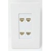 RiteAV Screwless Decorative 1 Gang 4 Port Cat5e Wall Plate