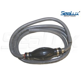SeaLux Universal Outboard Fuel Line Assembly with Primer Bulb Fuel Line Hose kit 7 feet x 3/8" (Dia.), EPA Compliant for Boat, car