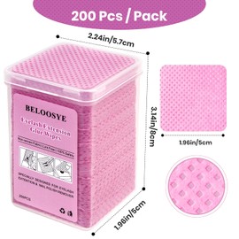 800 PCS Lint Free Nail Wipes, Eyelash Extension Glue Wipes, Super Absorbent Soft Non-woven Fabric Lash Glue Wipes, Nail Polish Remover Wipes for Lash Extension Supplies & Nail Polish Bottle(Pink)