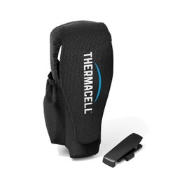 Thermacell Holster for MR300 and MR450 Portable Mosquito Repeller, Black Ballistic Nylon with Refill Storage Pockets, Elastic Closure and Detachable Clip; Attach to Packs, Camping Gear, Belts and More