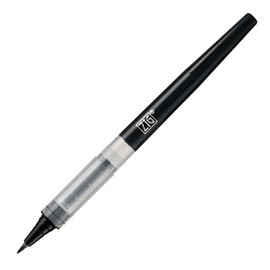 Kuretake Zig Letter pen COCOIRO, Refillable Marking pen, with Flexible ExtraFine brush tip, Black ink, Made in Japan (Refill, Black)