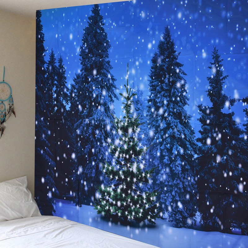 Christmas Tapestry Exquisite Christmas Tree Pattern Wall Hanging Blanket for