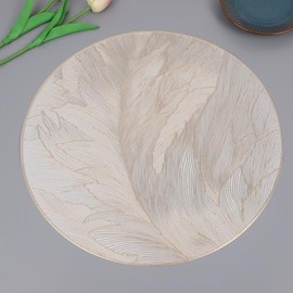 E EBETA Set of 6 Hollowed Place Mats, Washable Place Mats, Heat Resistant, Non-Slip PVC Place Mats for Kitchen, Party, Wedding (Gold B1)