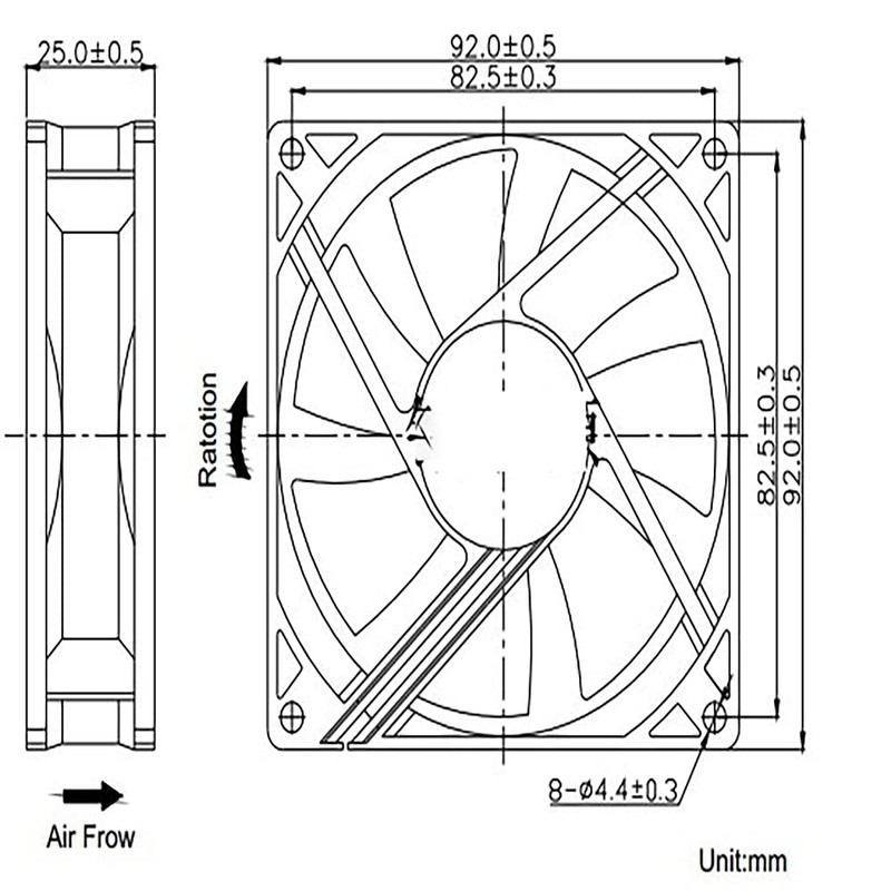 PENGLIN 9025 Silent Brushless Cooling Fan 2 Pin Brushless 9CM