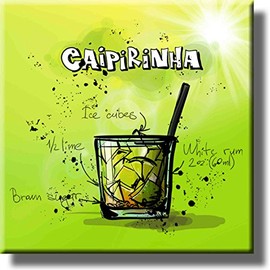 Caipirinhna Recipe Drink Picture on Stretched Canvas, Wall Art Decor, Ready to Hang!