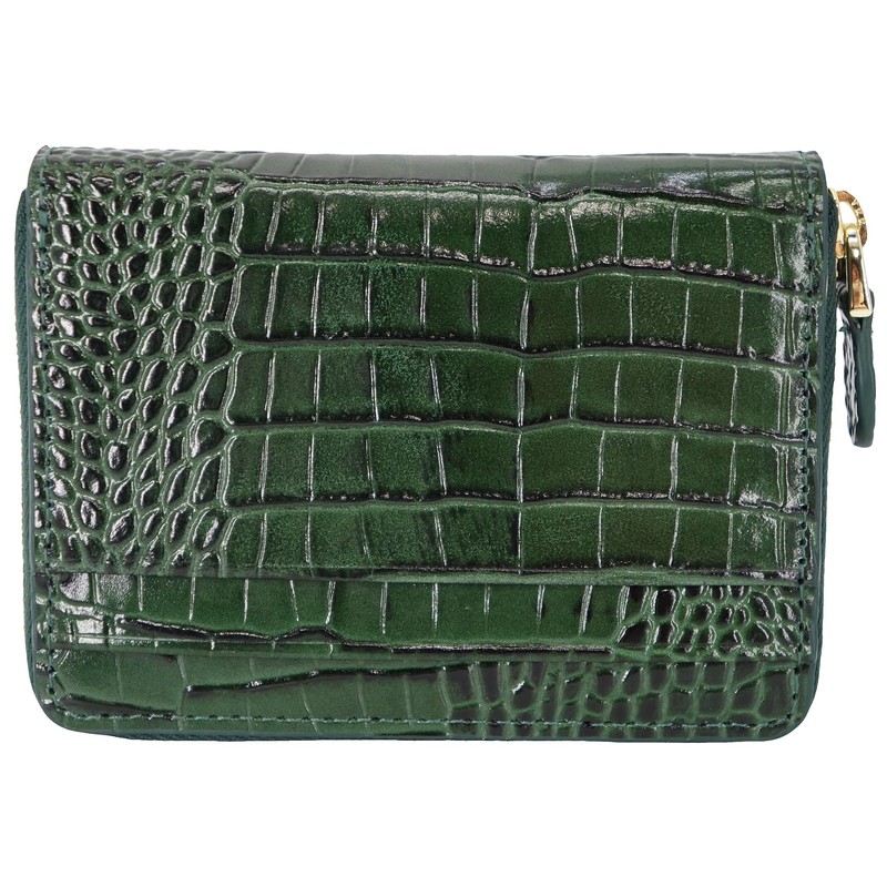 [Italian Leather] Croco Embossed Coin Case with Card Slot, Luxury,