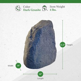 Algreen Faux Rock Cover, Decorative Accent for Garden & Landscaping, Warm Gray - Realistic Outdoor Hideaway for Pipes, Wells, Cable Boxes & Sprinkler Valves