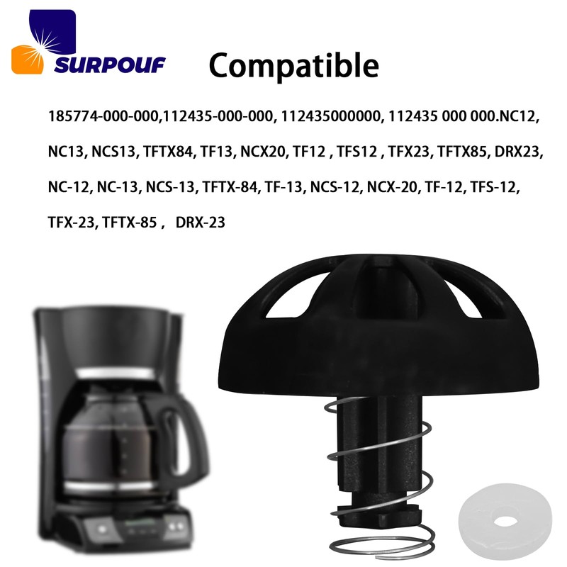 SURPOUF Coffee Replacement Brew Basket Spring Loaded Stopper Kits Fits
