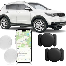 Tracker Device for Vehicles,GPS Car Tracker,No Monthly Fee Car Locator Tracker Work with Apple Find My(iOS Only),Mini Hidden Car Tracker with Magnetic Case (Black,2PCS)