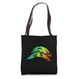 RUSSIAN TORTOISE Funny Gift, Rainbow Colorful Retro Tote Bag