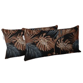 Vargottam Indoor/Outdoor Polyester Fabric Lumbar Pillow Cover, All-Weather Waterproof Rectangular Cushion Case for Patio Furniture, 16 x 24 Set of 2 - Tropical-23