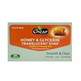 Chear Honey & Glycerin Translucent Transparent Soap 150g - Face & Body, Smooth & Clear, Healthy & Glowing Skin, Moisturising, Dull & Dry
