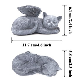 LhyBtm Cat Angel, Sleeping Cat, Sleeping Angel Cat, Grave Ornament for Cats, Angel Wings for Pets, Memorial Stone Cat, Resin Grave Ornament Statue for Home (11.7 x 6.1 x 5.8 cm)