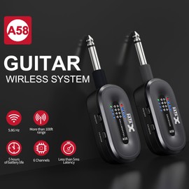 Xvive A58 Wireless Guitar System with 5.8GHz Transmitter and Receiver (Mahogany)