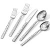 KINGSTONE 40 Pcs Hammered Silverware Set for 8, 18/10 Stainless