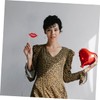 Ipetboom 60 Pcs Red Lips Photo Booth Props with Wood