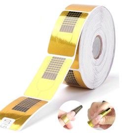 LiBiuty Nail Forms, 500PCS Acrylic Nail Forms, Gold Horseshoe Nail Extension Tips, Nail Forms for Acrylic Nails, Acrylic Nail/UV Gel Nail Extension Forms Guide Stickers