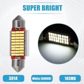A ABSOPRO Festoon LED Bulbs White Bright 36mm 6418 6411 DE3425 C5W DE3423 LED Bulbs Error Free Canbus 27SMD 3014 Chipsets Dome Map Door Courtesy License Pl