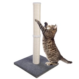 Cat Scratching Post Carpet, Tall Big Sisal Rope Cat Scratch Pole for Cats and Kittens, Stable Carpeted Heavy Base (Beige/Yellow)