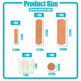 Lounsweer 720 Pcs Assorted Bandage Bulk Variety Pack Flexible Adhesive Breathable Bandage for Waterproof Fingertip Wound Care Face Arm Scrape Knee Multi Size First Aid Kit Refill(Round)