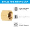 PATIKIL 1/4" NPT Female Brass Pipe Fitting Cap Set, 5Pcs