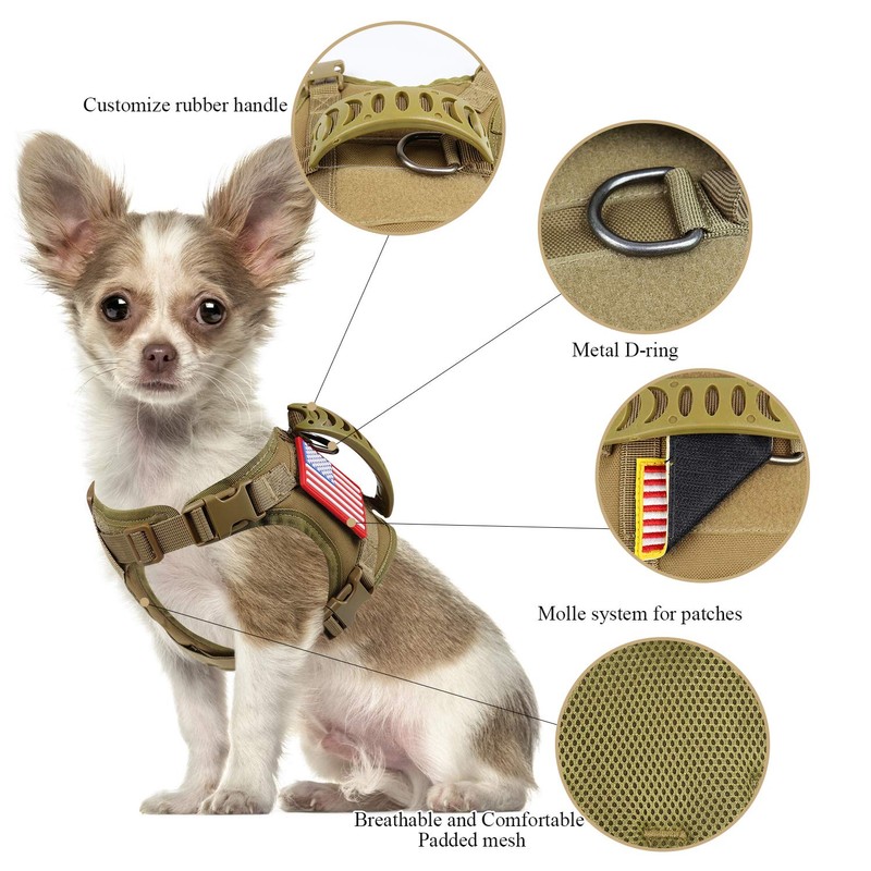 Hanshengday Tactical Service Dog Harness Vest,K9 Adjustable Military Working Harness