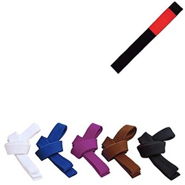 BJJ Belt Jiu Jitsu Kimono Belt - gi 100% Cotton 6 mm (A2 / 280 cm, Black)