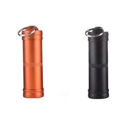 1/2/3Pcs Aluminum Pill Organizer Box Keychain Waterproof 3 Colors Pill Container Portable Pill Keychain Aluminum Pill Bottle for Pill Holder Outdoors Camping Traveling Black/Green/Orange