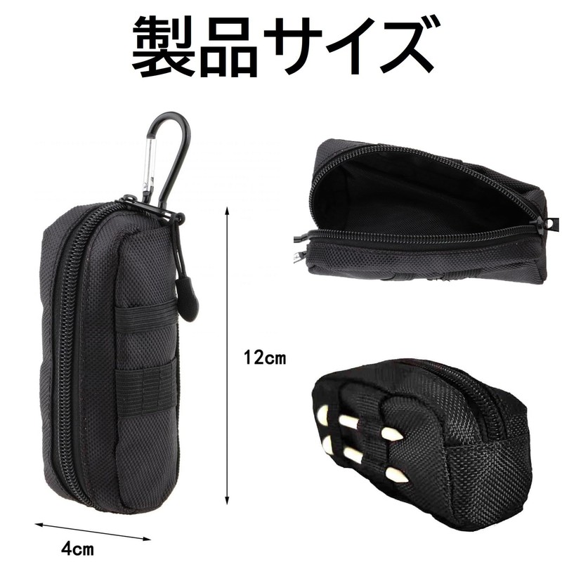 koundeneko ゴルフボールケース 3個用 ファスナー開閉式 ボールポーチ 携帯便利 カラビナ付き ゴルフバッグ フォーク/ゴルフマーカー/ハットクリップ 挿し