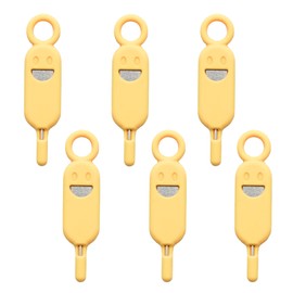 Lilaly 6 Pcs SIM Card Removal Tool SIM Ejector Pin and Card Tool Set Cute Silicone SIM Card Needle Tool, Yellow