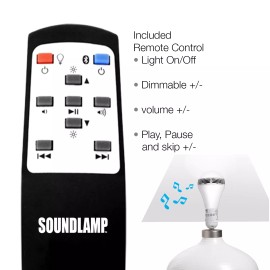 Sondpex SOUNDLAMP Dimmable LED Cool White Energy Saver Light Bulb w Bluetooth Speaker