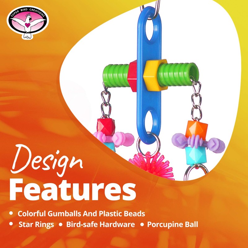 Super Bird Creations SB1087 Tug O'War Bird Toy, Small/Medium Bird