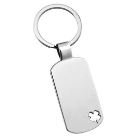 SILBERKANNE Key Ring Clover Leaf 9.5 x 3.5 cm Premium Silver Plated Elegant Silver-Plated Ready to give as a gift with stylish gift packaging