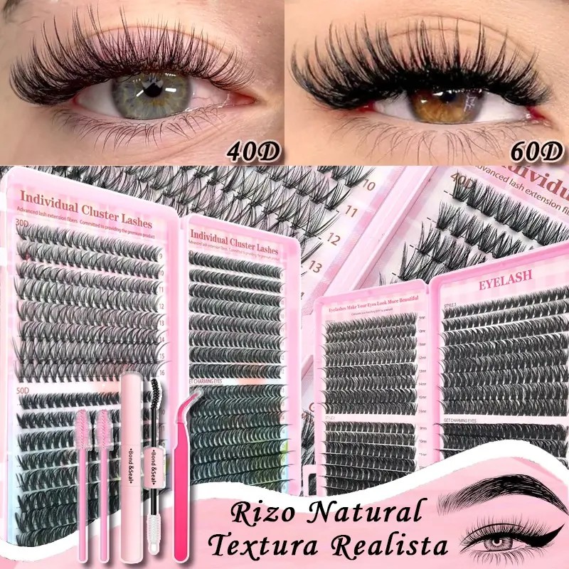 Kit De Extensiones 644 Pestañas Maquillaje Diy Lash Mixto