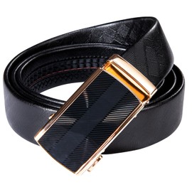 Dubulle Belt for Men Ratchet Buckle Automatic Designer Leather Belt Fashion Adjustable Sliding Removable Dress Casual