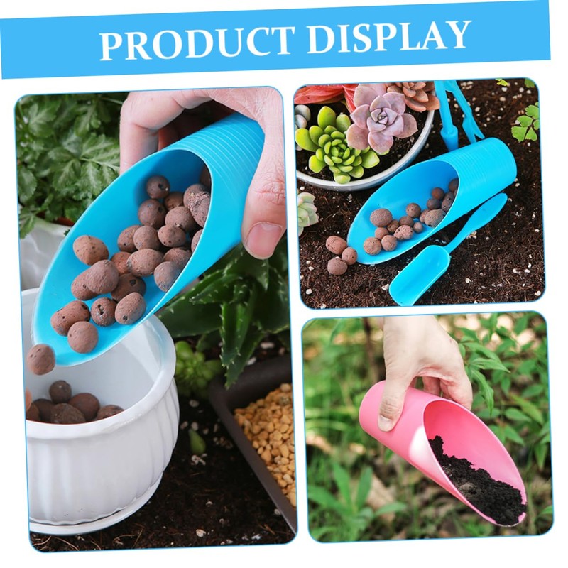 Sosoport 5pcs Ergonomic Potting Scoop Multi-Purpose Garden Tool for Succulent