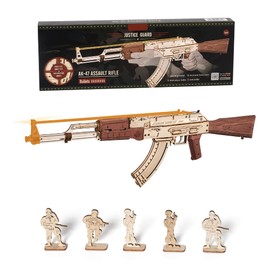 3D Wooden Puzzles for Adults, DIY Rubber Band Gun, Wood Model Building Kits for Kids, Wooden Toy Gun Puzzle for Family Time Unique Gifts