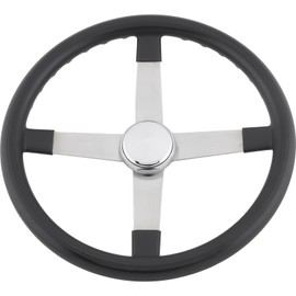 Competition 2 Inch Dish Steering Wheel, Stainless Steel, 15 Inch