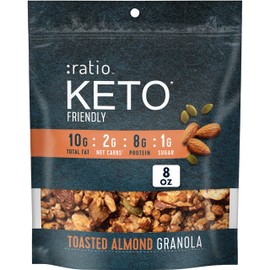 :ratio Keto Friendly Toasted Almond Granola, 8 oz (Pack of 5)