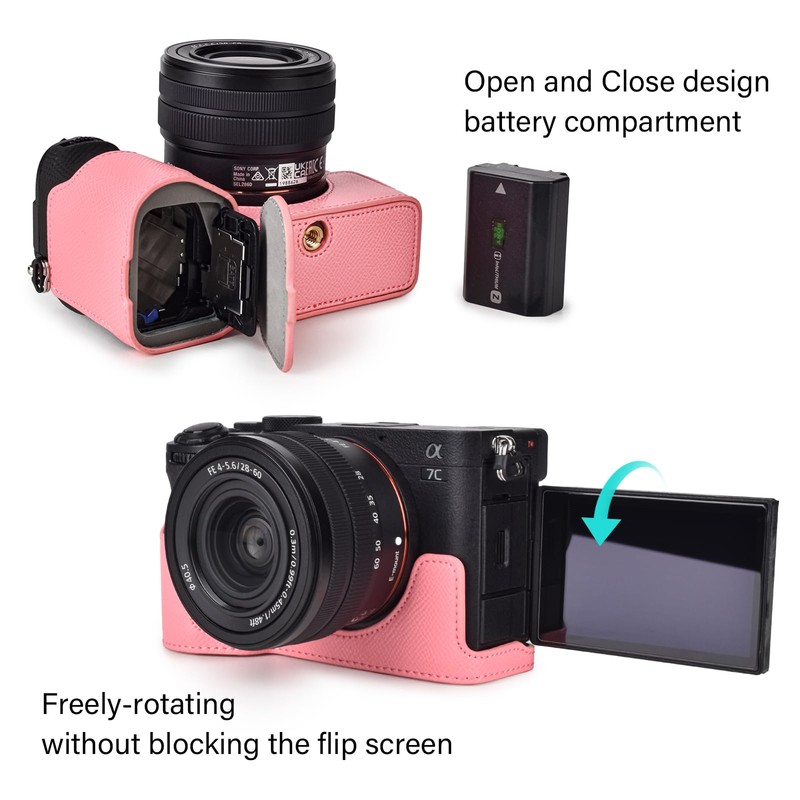 Rieibi Alpha 7C II Case - Premium PU Leather Half
