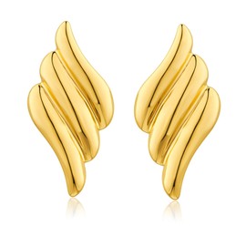 Ohrringe Damen Gold, 1 Paar Chunky Earrings für Damen, Grosse Gold Ohrringe, Chunky Gold Ohrringe Damen, Klobige Goldcreolen Ohrringe, Ohrringe, Trendiger Schmuck für Damen und Mädchen